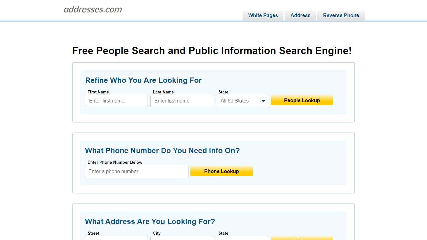 Addresses | Search Addresses, Phone Numbers, Businesses & People